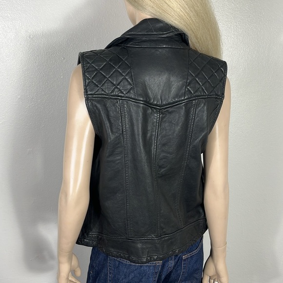 AllSaints Black Leather Vest - Picture 11 of 13